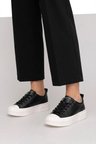 LUFIAN 121230087 Mia Kadın Hakiki Deri Klasik Sneaker Siyah