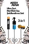 Ultra Sert Tutuş Ultra Mat Efekt Saç Şekillendirici Set 3 In 1/05 Saç Sprey ,m1 Wax Ve Fön Suyu