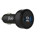 Juo 30W Led Ekranlı Type-C + USB-A Araç Şarj Aleti iPhone & Android & Tablet Araç içi Şarj Cihazı