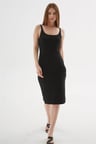 Fashion Friends Kare Yaka Kadın Midi Elbise 26Y0299K1