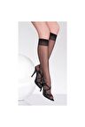 PENTİ FİT 15 BURUNSUZ PARLAK İNCE DİZ ALTI ÇORAP-SİYAH