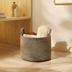 Ocean Home Textile Siyah Kırçıllı Jüt Halat Sepet 35 x 27 cm