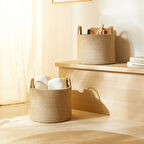 Ocean Home Textile 2'li Jüt Halat Sepet Set 35 x 27 cm