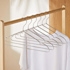 6'lı Gümüş Renk Metal Giysi Askısı 22 x 41 x 0.4 cm