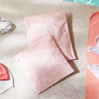 Ocean Home Textile 2'li Su Geçirmez Pvc Astarlı Pembe Dama Desen Islak Kuru Çantası 28 x 30 / 30 x 36 cm
