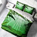 Monohome Green Life Orman Temalı Pamuk Saten Çift Kişilik Nevresim Takımı