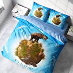 Monohome Fil Dünyası Hayvan Figürlü Pamuk Saten Çift Kişilik Nevresim Takımı