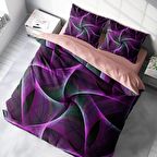 Monohome Mandala 3 3D Temalı Pamuk Saten Çift Kişilik Nevresim Takımı