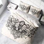 Monohome Gray Lines 3D Temalı Pamuk Saten Çift Kişilik Nevresim Takımı