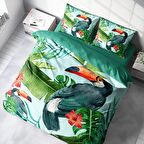 Monohome Birdie 3D Temalı Pamuk Saten Çift Kişilik Nevresim Takımı