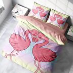 Monohome Aşık Kuşlar 3D Temalı Pamuk Saten Çift Kişilik Nevresim Takımı