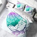 Monohome Moon Ay Temalı Pamuk Saten Çift Kişilik Nevresim Takımı