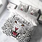 Monohome Leopard Hayvan Figürlü Pamuk Saten Çift Kişilik Nevresim Takımı
