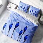 Monohome BlueBird 3D Temalı Pamuk Saten Çift Kişilik Nevresim Takımı