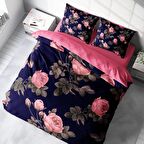 Monohome Noble Çiçekli Pamuk Saten Çift Kişilik Nevresim Takımı