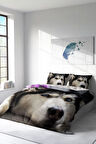 Nevresim Takımı %100 Doğal Pamuk Çift Kişilik 3d Digital Husky