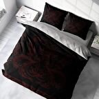 Monohome Black Baroque 3D Temalı Pamuk Saten Çift Kişilik Nevresim Takımı