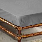 Monohome %100 Pamuklu Gri Çift Kişilik Lastikli Çarşaf 180 X 200 Cm