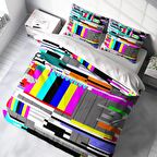 Monohome No Signal 3D Temalı Pamuk Saten Çift Kişilik Nevresim Takımı