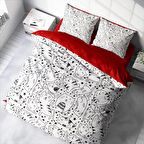 Monohome Catsy 3D Temalı Pamuk Saten Çift Kişilik Nevresim Takımı