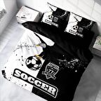 Monohome Black & White 3D Temalı Pamuk Saten Çift Kişilik Nevresim Takımı