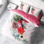 Monohome Small Birdy 3D Temalı Pamuk Saten Çift Kişilik Nevresim Takımı