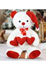 90 Cm Noel Şapkalı Üç Kalpli Pelüş Ayıcık Yeni Yıl ,yılbaşı Hediyesi
