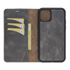 Bouletta Apple iPhone 11 Pro Max Uyumlu Deri Cüzdanlı Kılıf TN18E