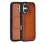 Bouletta Apple iPhone 16 Plus uyumlu, Hakiki Deri, El Yapımı Kılıf, Gölgeli taba