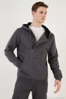 Buratti Pamuklu Slim Fit Kanguru Cepli Fermuar Detaylı Kapüşon Yaka Sweat Erkek SWEAT 575707