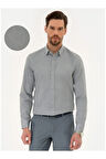 Erkek Gri Düz Gömlek