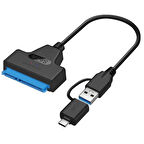 Daytona A4204  20cm USB3.0+Tip-C=>2,5" sata Hdd Ssd çevirici