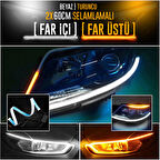 Far İçi Far Üstü Selamlamalı Sinyalli Turucu Beyaz Kayar Led 2'li Set 60 cm