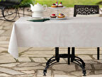 Elisa Pvc Masa Örtüsü - Bej/Beyaz - 140x140 cm