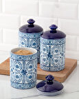 Madame Coco Papillon 3lü Baharatlık Seti - Beyaz/Mavi