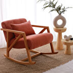 Evodeko Nini Sallanan Ahşap Berjer | Nar Çiçeği