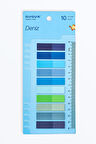 Deniz 10 Renkli Cetvelli Şeffaf Pet Index • Index Sticker • Post-it • Sticky Note (GGK-P018)