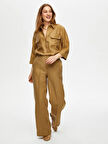 Wide Leg Fit Ütü İzli Tensel Keten Pantolon S25PNT018