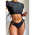 Angelsin Özel Tasarım Bikini Takım Siyah