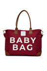 Bordo Baby Bag Baskılı Garnili Anne Bebek Çantası M000008582