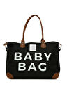 Siyah Baby Bag Baskılı Garnili Anne Bebek Çantası M000008582
