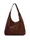 Bordo  Yumuşak Dokulu Oval Maxi Boy Omuz Çantası M000008651