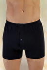 Erkek Siyah 6 Lı Paket Penye Boxer Me010