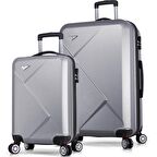 My Valice Diamond Abs 2'li Valiz Seti (Kabin ve Büyük) Gri