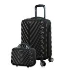 My Valice Lotus Abs 2'li Valiz Seti (Makyaj + Kabin Boy) Siyah