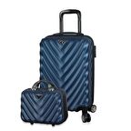 My Valice Lotus Abs 2'li Valiz Seti (Makyaj + Kabin Boy) Lacivert