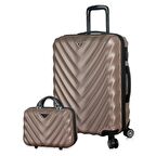 My Valice Lotus Abs 2'li Valiz Seti (Makyaj + Orta Boy) Gold