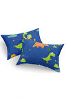 2li Yastık Kılıfı Dinolar Lacivert