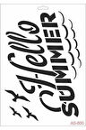 As600 - A4 Stencil Hello Summer We Mıss You