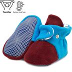 Kaydırmaz Taban, Polar Bebek Pandufu, İlkadım Ev Patiği, Terletmeyen Organik Pamuk Astarlı, Bordo Mavi Taraftar